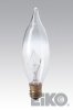 15CA8/CL-130V Decorative Incandescent - Bent Tip; 15W 130V CA8 Clear Cand. Screw Brass Base