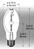 UMH-70/U ED17 Ushio UMH Series Metal Halide Lamp with high efficacy, a long life, clear bulb, medium screw base and 65-75 color rendering index. This bulb does have a universal burn position, however the average life is based on vertical operation. Horizontal operation will reduce the life expectancy by 25%.
