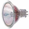 exz/fg Ushio MR-16 JR 12V Eurostar Series Tungsten Halogen Lamp with a titanium oxide coated reflector, axial filament, low voltage, consistent color and integrated UV protection. Also includes a precisely focused light cone, cool beam effect, front glass and a 24 degree beam angle. For use only in approved halogen fixtures.