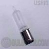 jcv120v-75wgbf/ba15d, cc-8, frosted Ushio JCV Series Tungsten Halogen Lamp with a double contact bayonet base - BA15d, universal burn position and 120 volts. For use only in approved enclosed halogen fixtures.