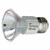 JDR120V-75WL/N/E26 Ushio halogen lamp 120 volt, 75 watt. 14 degree beam angle. Front glass (lens), narrow angle flood lamp