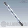 J130V-100W/119mm long J SERIES Ushio Quartz Halogen Double Ended Lamp with a recessed single contact R7s-12, C-8 linear filaments, even, linear illumination and T2.5 & T4. Only for use in approved enclosed halogen fixtures.
