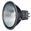 exz/s/fg Ushio MR-16 Superline Reflekto Series Tungsten Halogen Lamp with low voltage, two inch diameter multilense reflector, integrated UV protection, universal burn position, 24 degree narrow flood beam spread, front glass and a silver aluminum coating. For use only in approved halogen fixtures.
