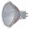 EXN/FG/SL Ushio MR-16 Superline Series Tungsten Halogen Lamps with low voltage, 5,000 lifetime hours, high quality titanium oxide reflector coating, two inch diameter multilense reflector and integrated UV Protection. This lamp has a 36 degree flood beam, front glass, GU5.3 base and is for use only in approved halogen fixtures.