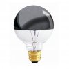 100G25HM 100W G25 HALF MIRROR Bulbrite globe. Decorative. Light reflects toward base.
