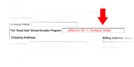 "Good Idea" School Donataion Program -- Checkout Example